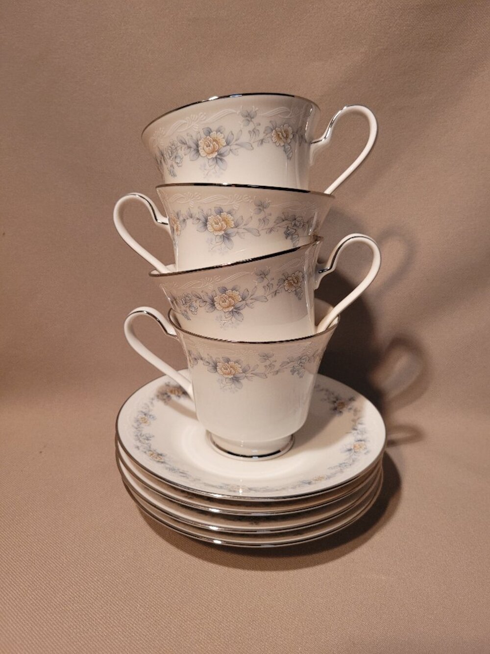 Noritake Behold 7269 (Lot of 4) Cup & Saucer Sets